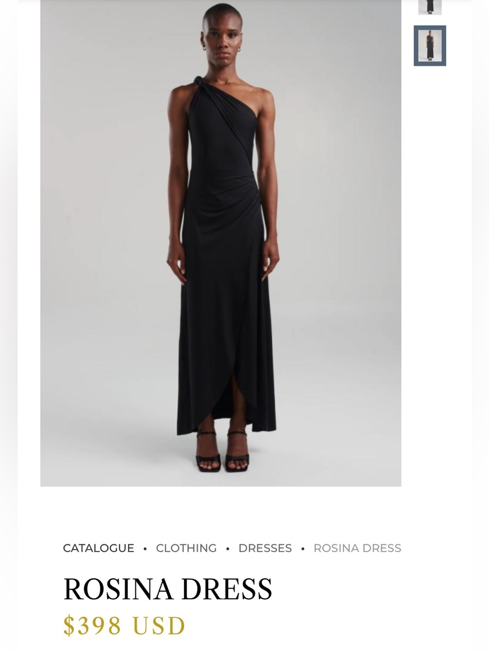 Maygel Coronel Rosina One-Shoulder Black Maxi Dress